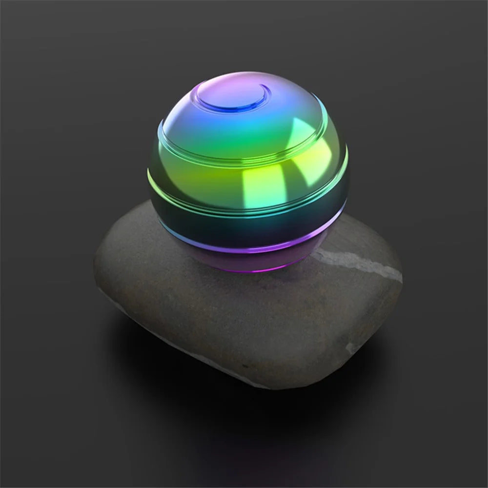 45MM Diameter Decompression Toy for Boys / Girls / Adult, Aluminum Alloy Colorful Ball Shape Gyro Perfect Balance Rotation Spinning Top, Size: M - 7