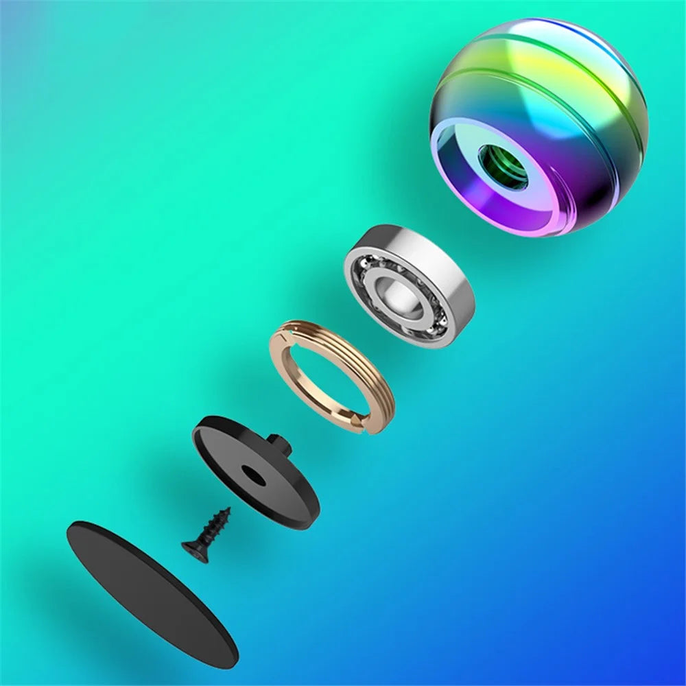 55MM Diameter Aluminum Alloy Ball Shape Gyro Hard Perfect Balance Rotation Spinning Top Desktop Decompression Toy, Size: L - 4