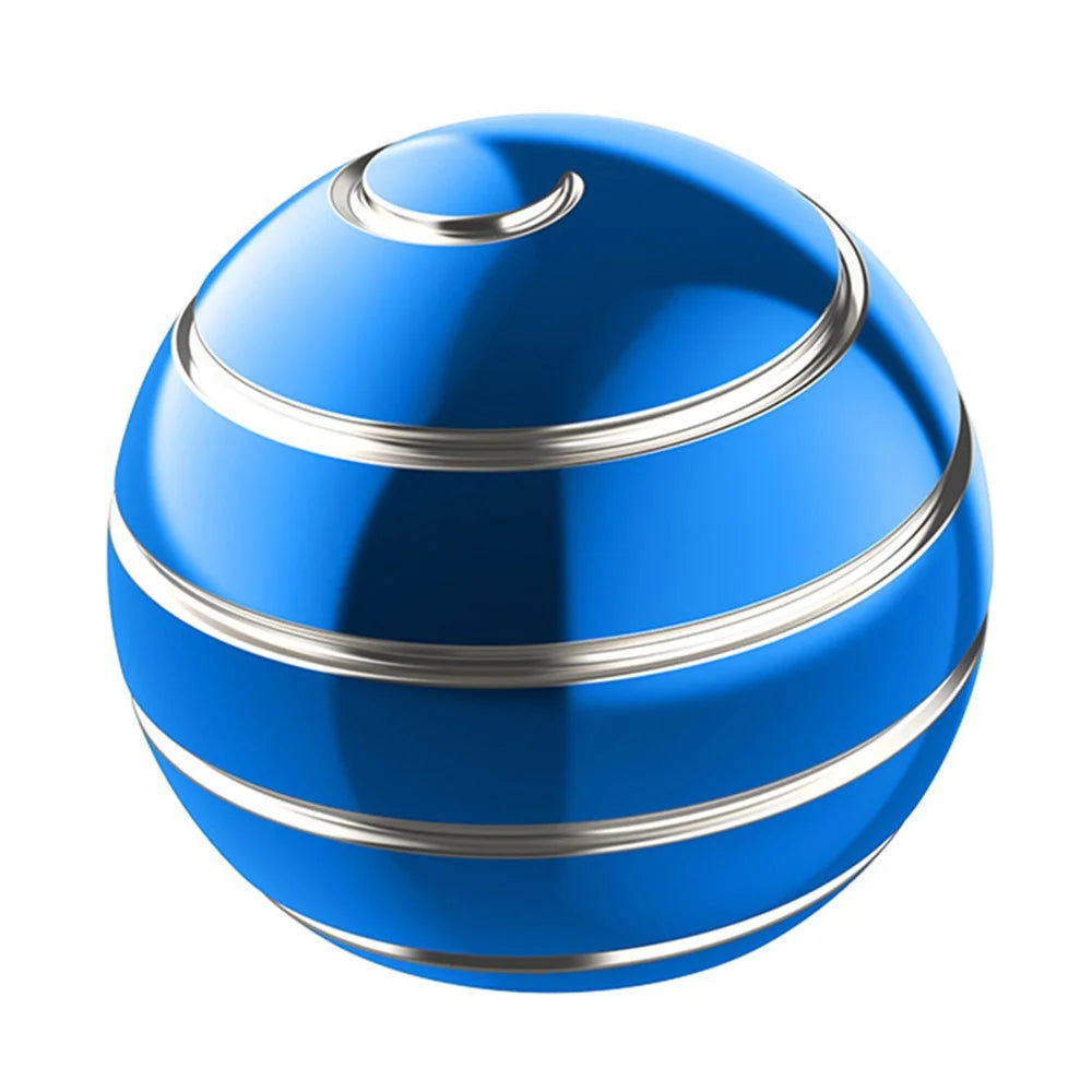 55mm Silver Line Design Glossy Gyroscopic Ball Detachable Spinning Round Ball Gyro Desktop Fingertip Decompression Toy - Blue - 1