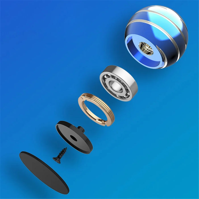 55mm Silver Line Design Glossy Gyroscopic Ball Detachable Spinning Round Ball Gyro Desktop Fingertip Decompression Toy - Blue - 4