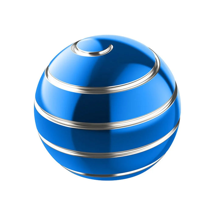 Silver String Rotating Ball Aluminum Alloy Desktop Decompression Spherical Gyro Toy, Diameter: 45mm - Blue - 1