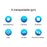 Silver String Rotating Ball Aluminum Alloy Desktop Decompression Spherical Gyro Toy, Diameter: 45mm - Blue - 6