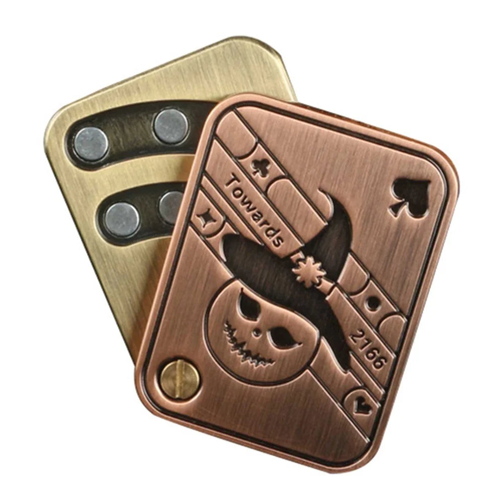 Zinc Alloy Poker Slider EDC Adult Stress Relief Magnetic Toy ADHD Autism Sensory Toy Push Card Slider - 2