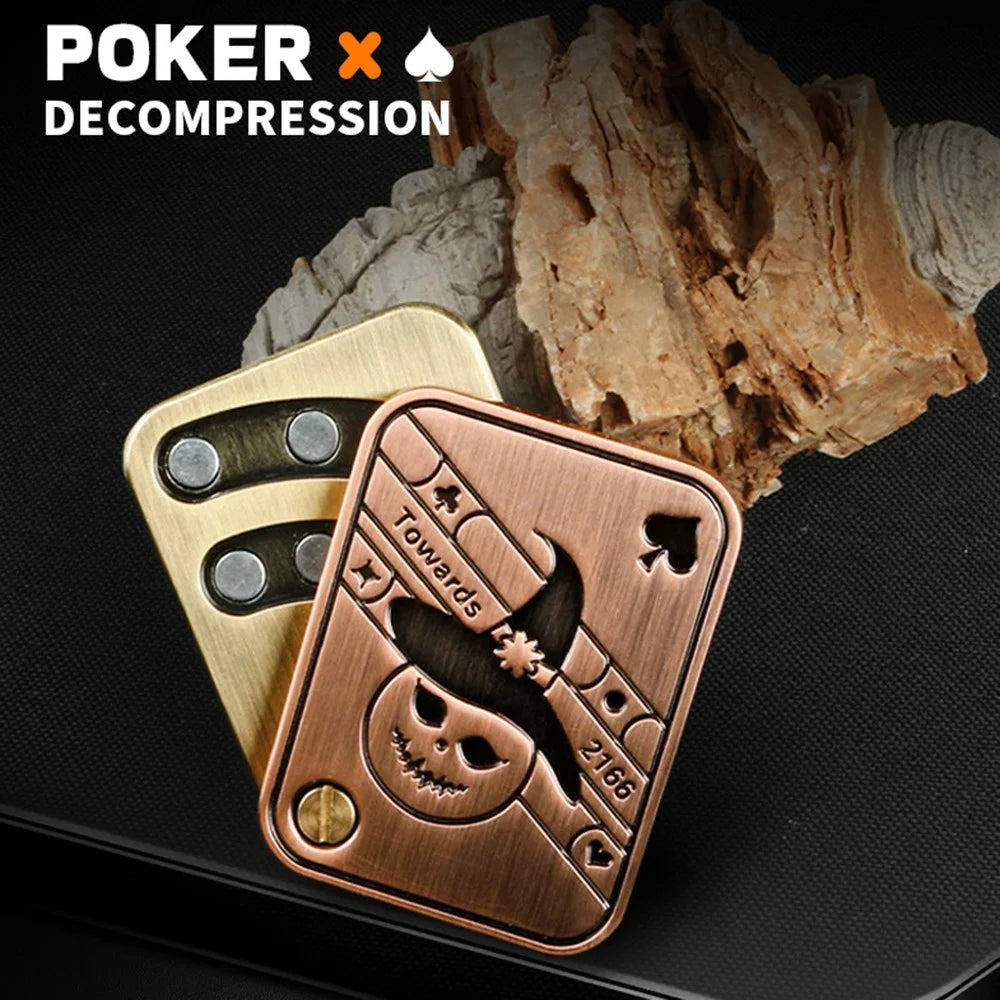 Zinc Alloy Poker Slider EDC Adult Stress Relief Magnetic Toy ADHD Autism Sensory Toy Push Card Slider - 3