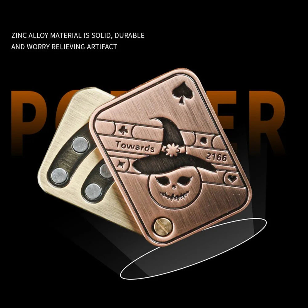 Zinc Alloy Poker Slider EDC Adult Stress Relief Magnetic Toy ADHD Autism Sensory Toy Push Card Slider - 4