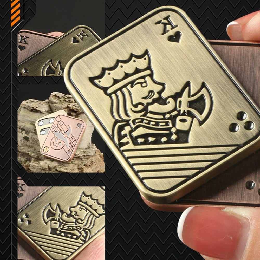 Zinc Alloy Poker Slider EDC Adult Stress Relief Magnetic Toy ADHD Autism Sensory Toy Push Card Slider - 5