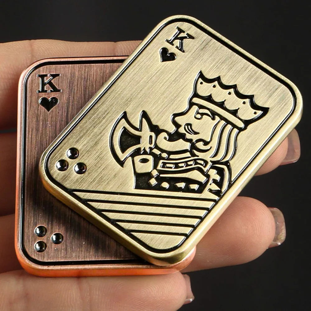 Zinc Alloy Poker Slider EDC Adult Stress Relief Magnetic Toy ADHD Autism Sensory Toy Push Card Slider - 6
