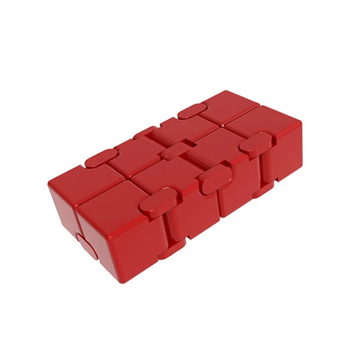 Aluminum Alloy Infinite Cube Metal Stress Relief Office Flip Cubic Toy Creative Fingertip Decompression Block - Black / White - 2