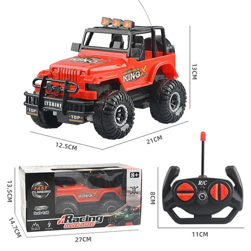 LX6066 Children 1 / 18 4CH RC Off-Road Vehicle Remote Control Electric Car Model Toys with Lights - Red - 1