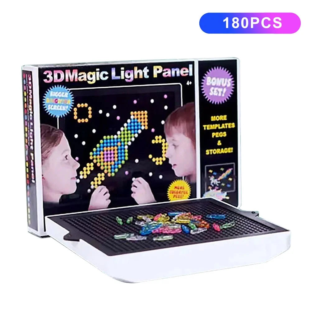 180PCS Kids DIY 3D Magic Light LED Panel Construction Toys Children Educational Building Blocks - 1
