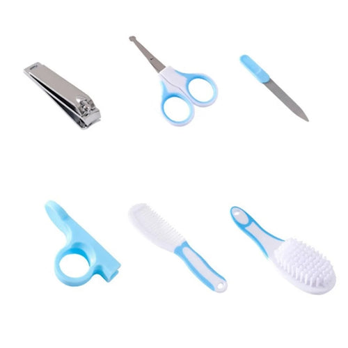 6Pcs / Set Baby Healthcare Nail Care Kit Safe Newborn Nursery Care Set Infant Baby Girl Boy Gift (Dual-colored) - Blue - 1