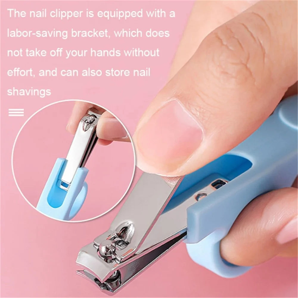 6Pcs / Set Baby Healthcare Nail Care Kit Safe Newborn Nursery Care Set Infant Baby Girl Boy Gift (Dual-colored) - Blue - 4