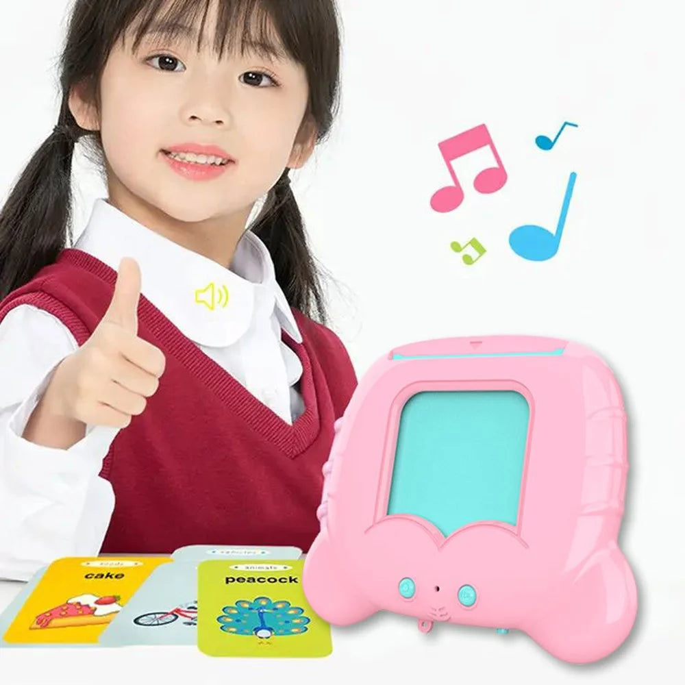M2 Tiger Shape Kids Toys Flash Cards Educational Toys for Children, 112Pcs 224 Words Speech Therapy Learning Toys - Pink - 3