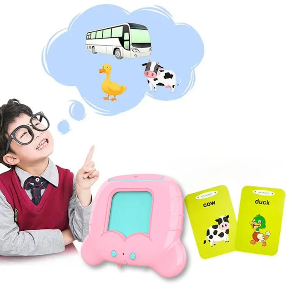 M2 Tiger Shape Kids Toys Flash Cards Educational Toys for Children, 112Pcs 224 Words Speech Therapy Learning Toys - Pink - 5
