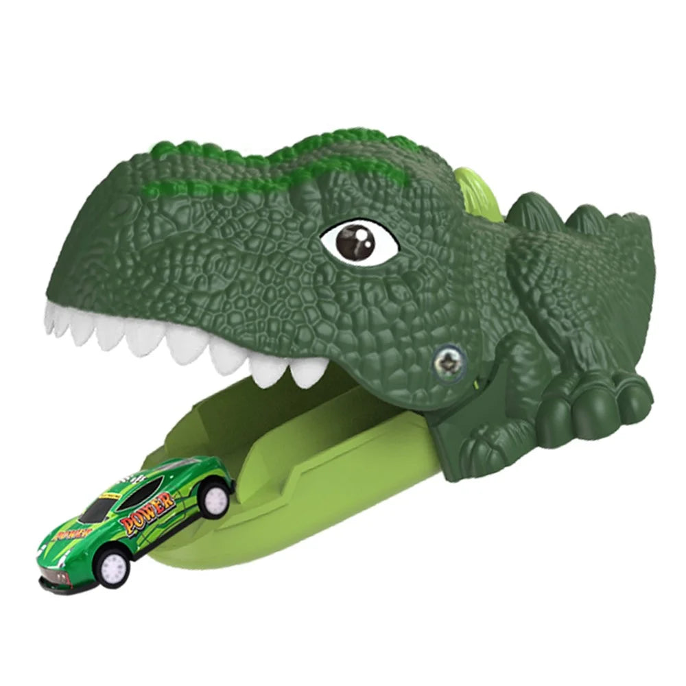 JJ910 Press Ejection Dinosaur Pull Back Car Dinosaur Animal Catapult Launcher Kids Toy - Green - 1