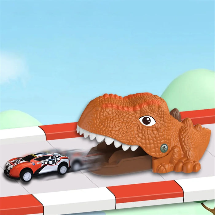 JJ910 Press Ejection Dinosaur Pull Back Car Dinosaur Animal Catapult Launcher Kids Toy - Green - 3