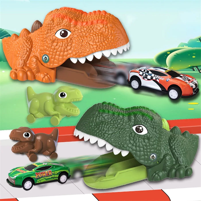 JJ910 Press Ejection Dinosaur Pull Back Car Dinosaur Animal Catapult Launcher Kids Toy - Green - 4