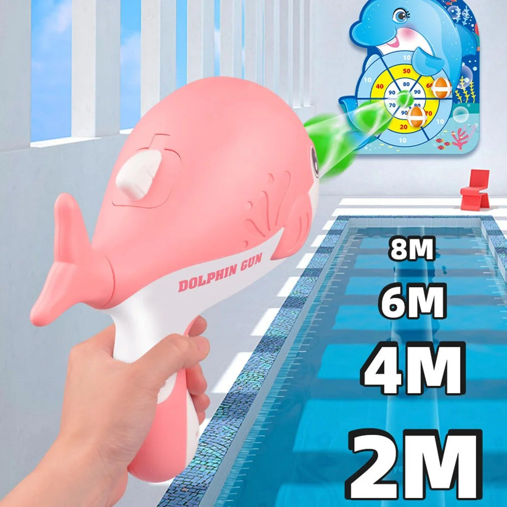 HP988A Children Cute Dolphin Gun Toy Shooting Sticky Ball Set Toy with Target Indoor Outdoor Parent-Child Competitive Toys - Pink - 6