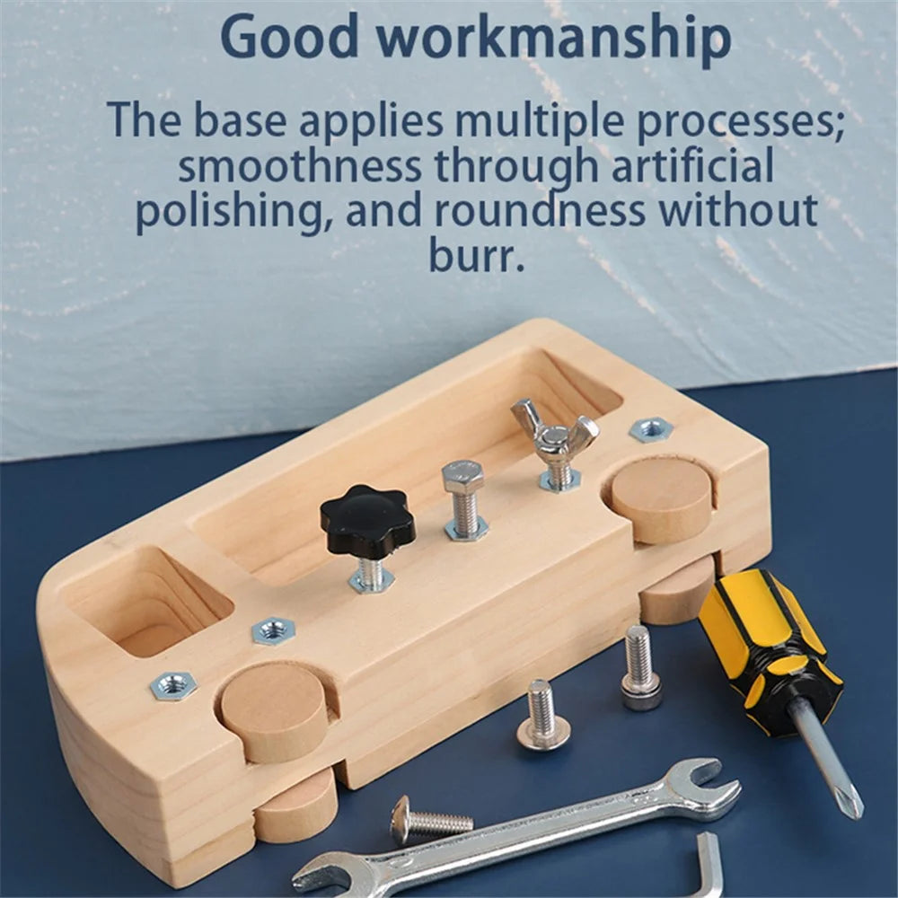 Wooden Busy Bus Screw Bolt Children Game Set Preschool Teaching Kids Early Educational Toy ST - 7