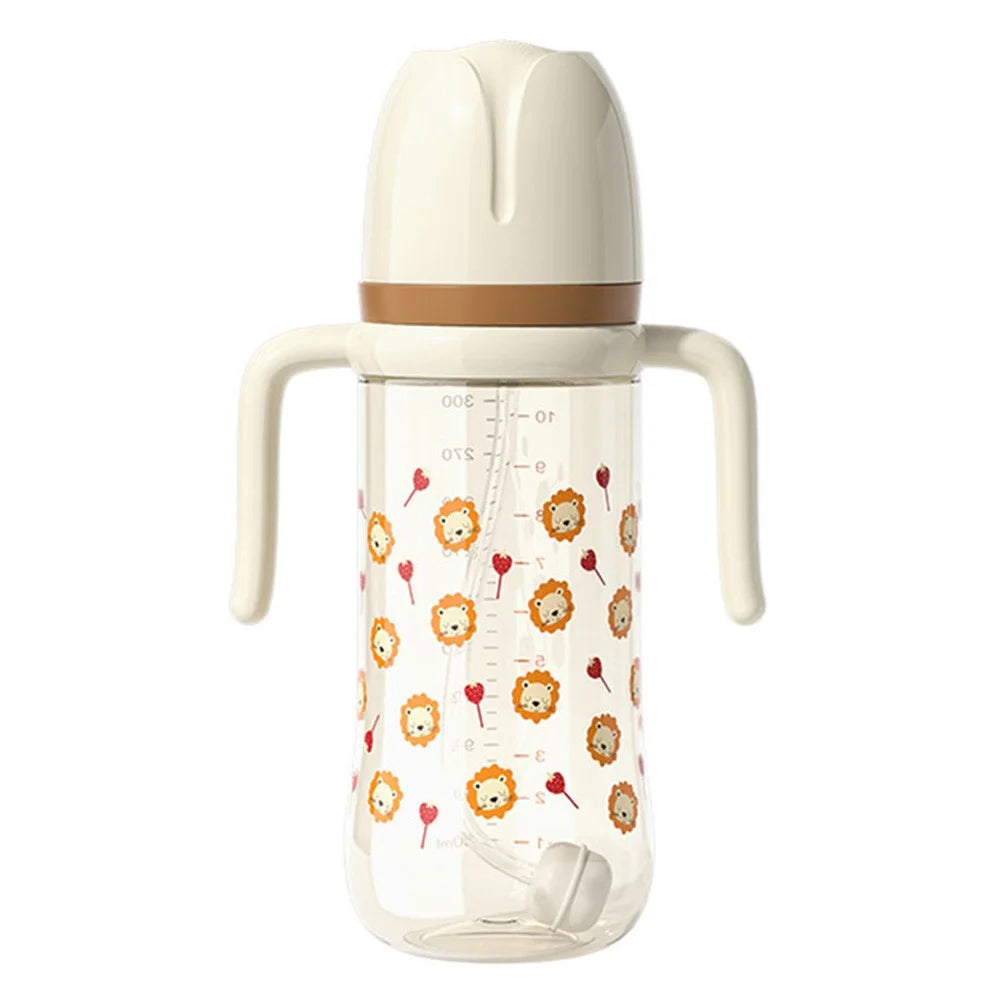 300ml Baby Bottle Temperature Control Scale Baby Feeding Silicone Teat Bottle ST (BPA-Free, NO FDA Certification) - Coffee - 1