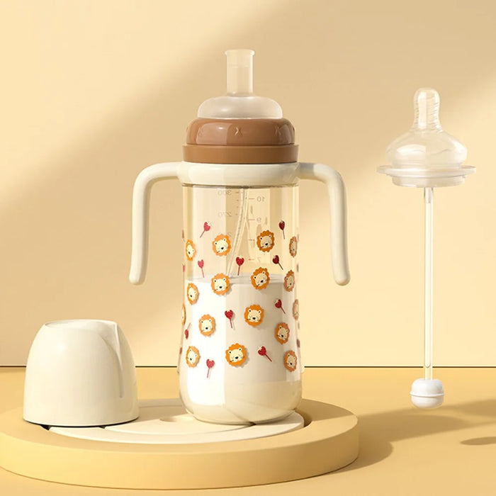 300ml Baby Bottle Temperature Control Scale Baby Feeding Silicone Teat Bottle ST (BPA-Free, NO FDA Certification) - Coffee - 2