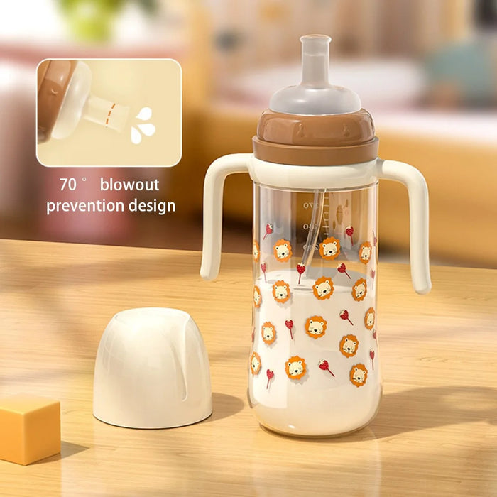 300ml Baby Bottle Temperature Control Scale Baby Feeding Silicone Teat Bottle ST (BPA-Free, NO FDA Certification) - Coffee - 4