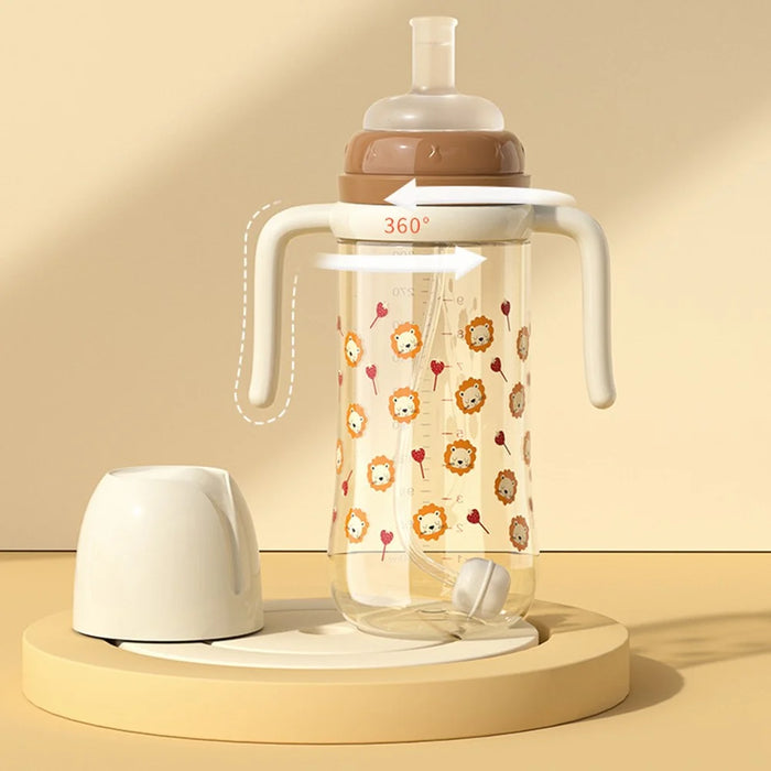 300ml Baby Bottle Temperature Control Scale Baby Feeding Silicone Teat Bottle ST (BPA-Free, NO FDA Certification) - Coffee - 7
