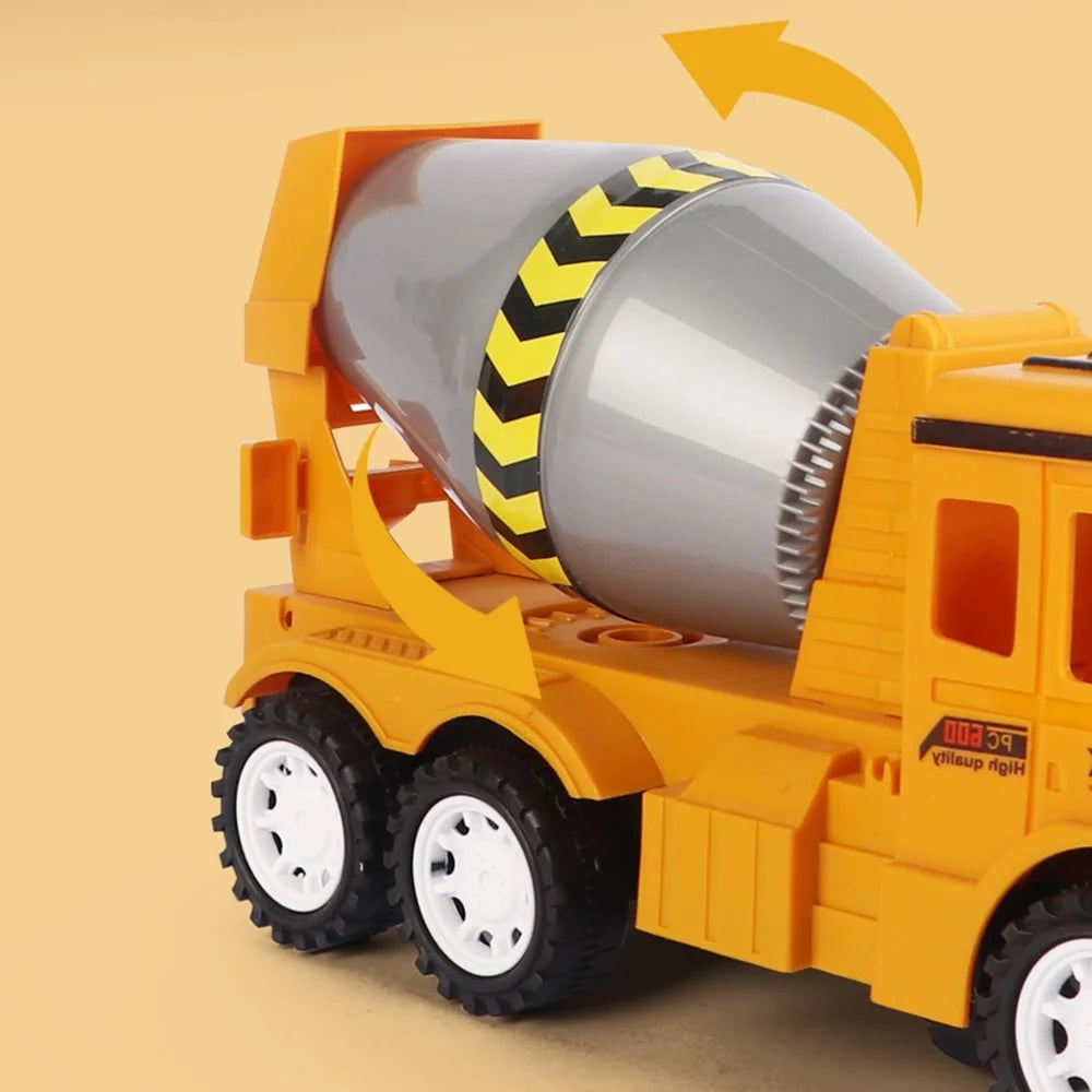 Cement Mixer Truck Toy Electric Engineering Construction Truck with Light Sound Kids Toy Gift ST - Cement Mixer Truck - 2