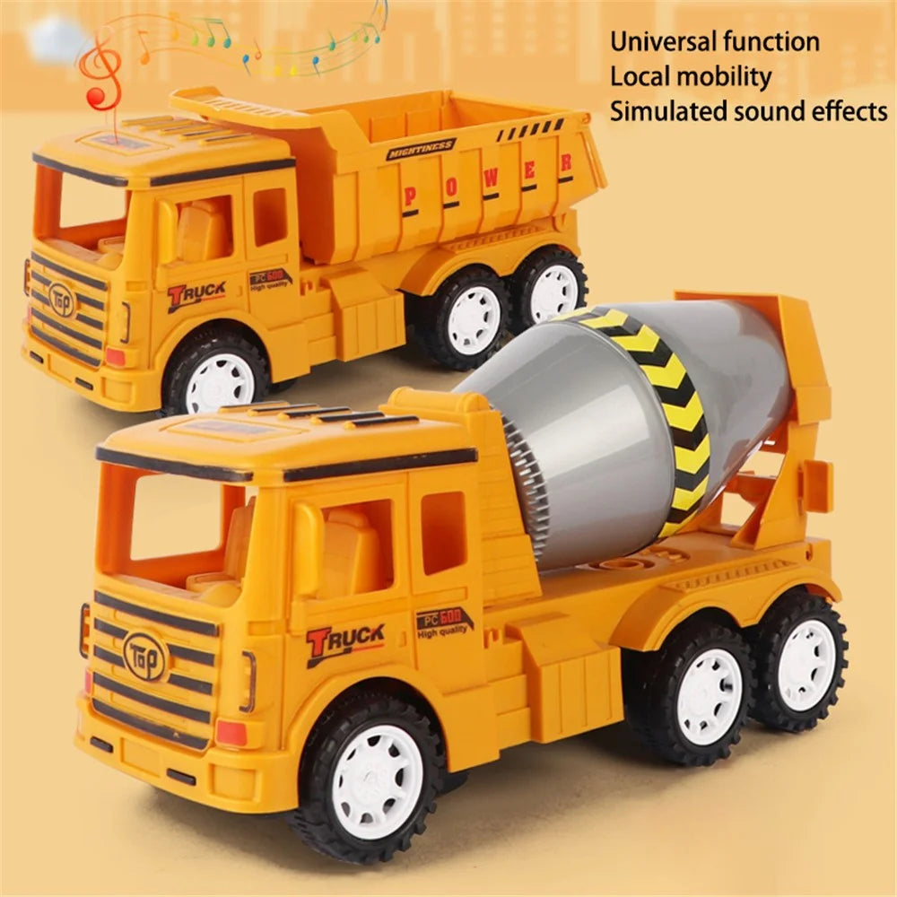 Cement Mixer Truck Toy Electric Engineering Construction Truck with Light Sound Kids Toy Gift ST - Cement Mixer Truck - 4