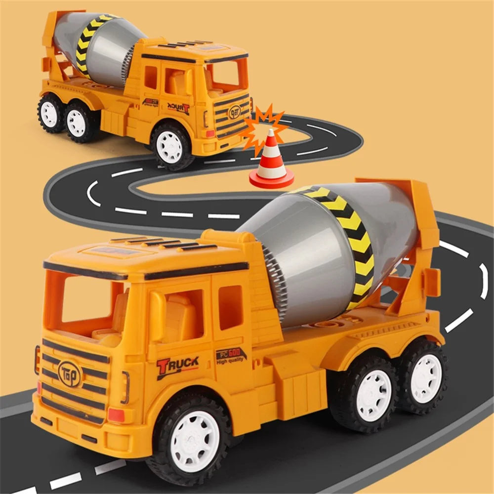 Cement Mixer Truck Toy Electric Engineering Construction Truck with Light Sound Kids Toy Gift ST - Cement Mixer Truck - 5