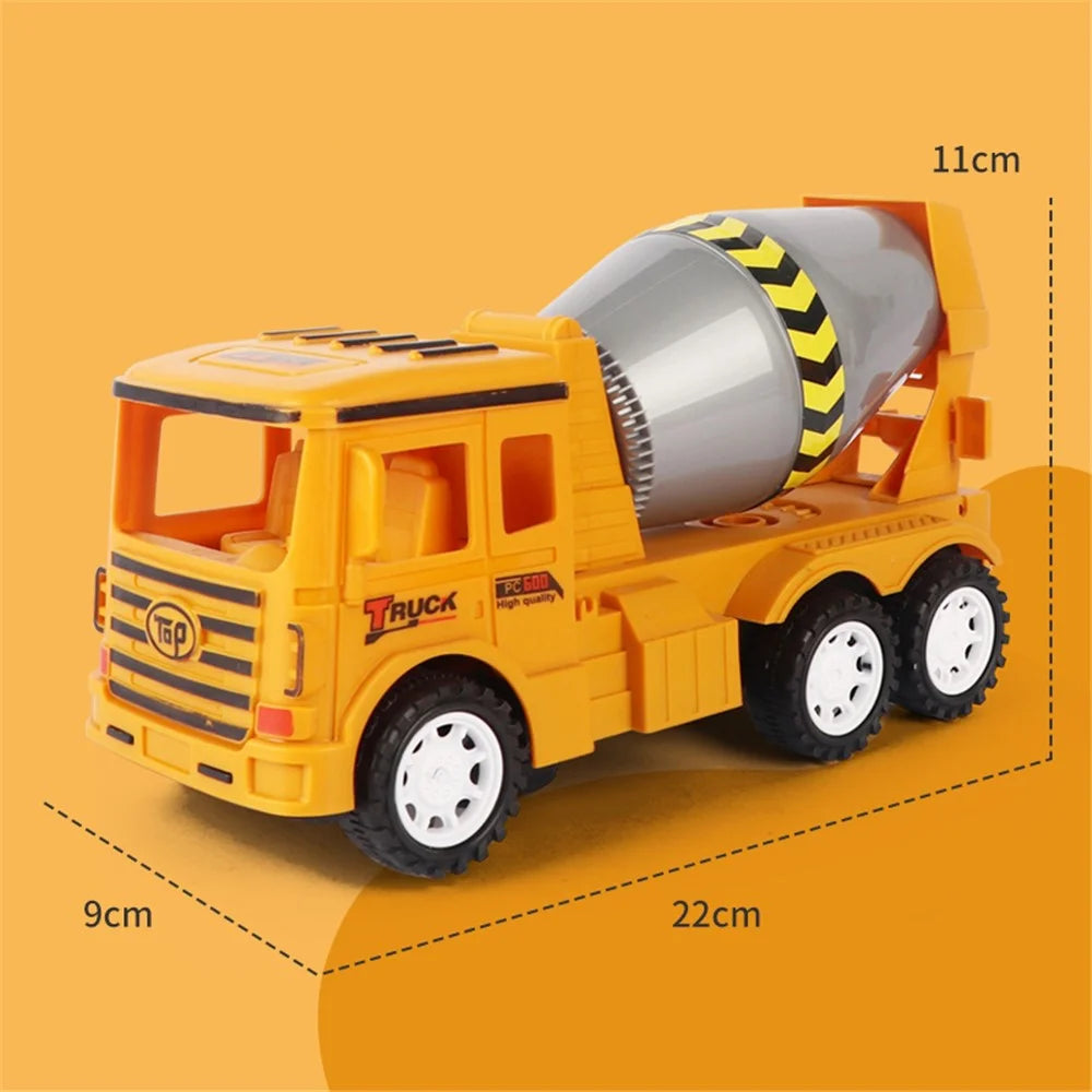 Cement Mixer Truck Toy Electric Engineering Construction Truck with Light Sound Kids Toy Gift ST - Cement Mixer Truck - 7