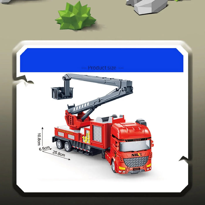Crane Fire Control Truck Construction Vehicle Model Early Educational Kids Toy - Rescue Truck - 6