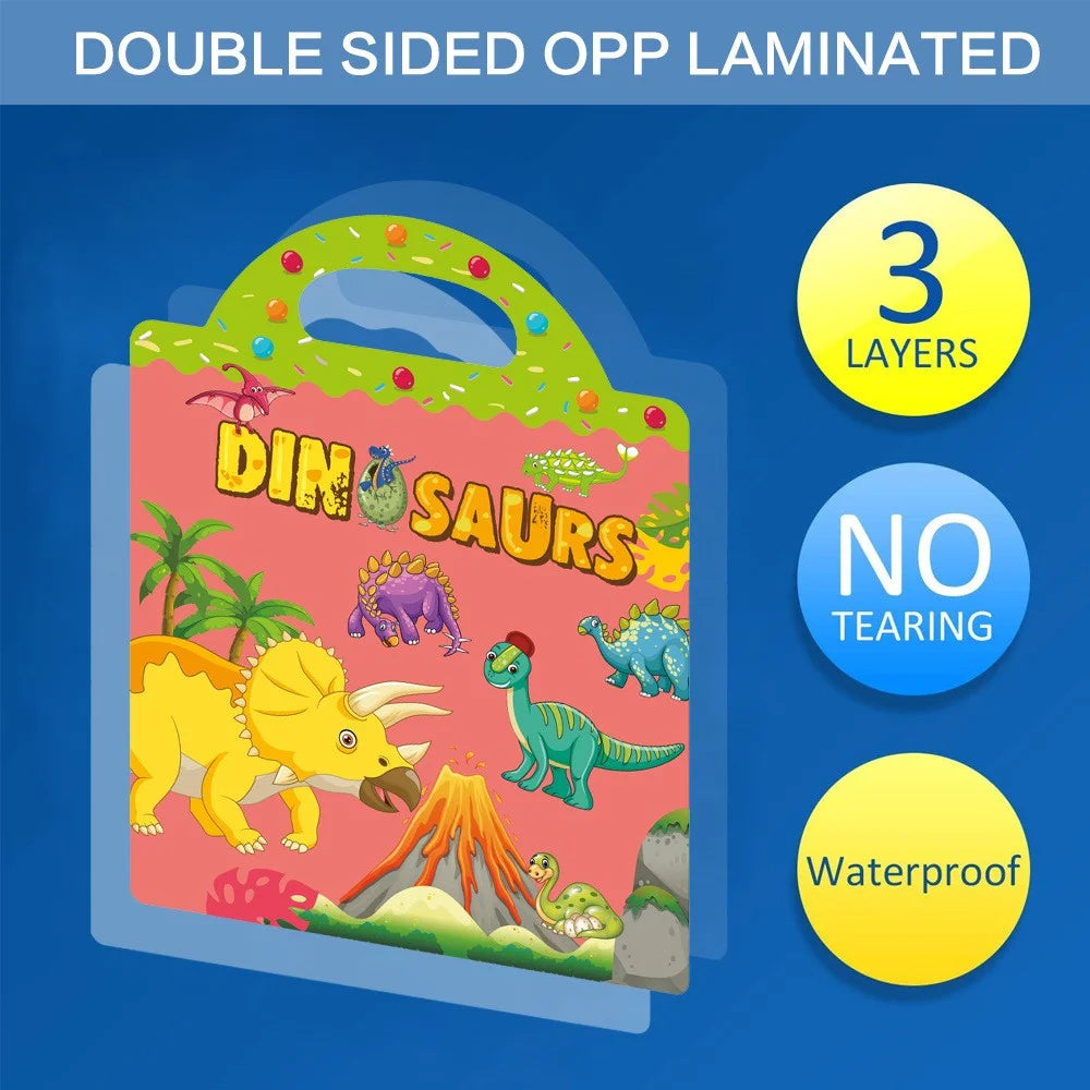 Reusable Sticker Book for Kids Ages 3+ Preschool Learning Activity Quiet Busy Book Toddler Travel Toys Educational Gifts - Fairy Tale - 2