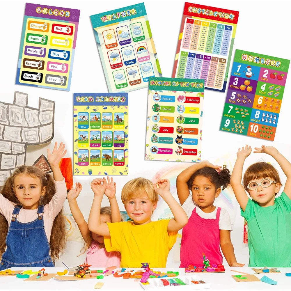 16 Sheets Children's Early Education Wall Posters Homeschool Supplies Wall Posters Decorative Gift Painting - 2