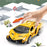 Plastic Car Model Pull Back Vehicles Toy Car Mini Supercar Toy with Sound and Light - Yellow - 2