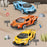 Plastic Car Model Pull Back Vehicles Toy Car Mini Supercar Toy with Sound and Light - Yellow - 4