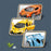 Plastic Car Model Pull Back Vehicles Toy Car Mini Supercar Toy with Sound and Light - Yellow - 5