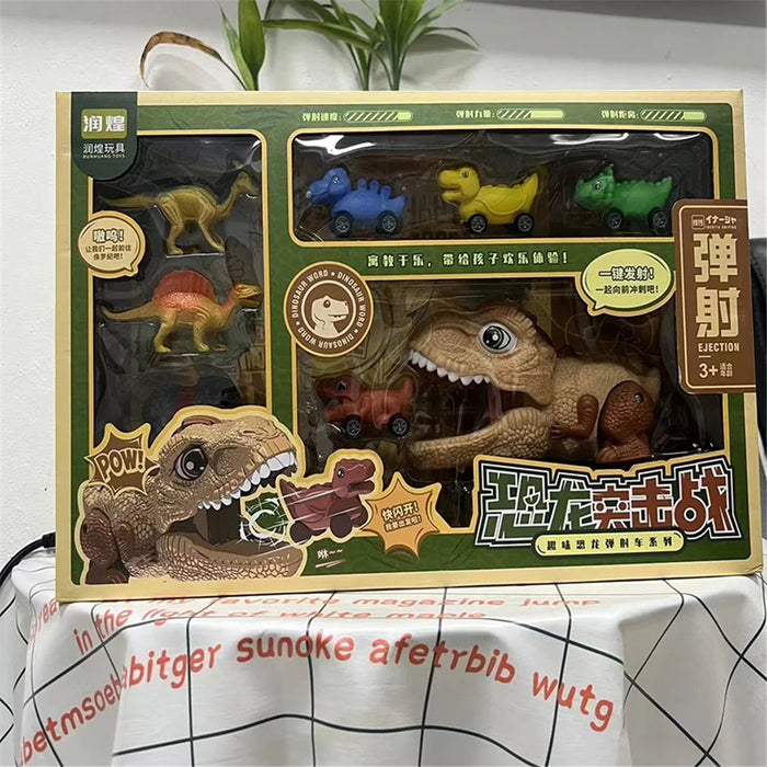 Mouth Bounce Dinosaur Toys Set Volcano Dinosaur Truck Car Games Set Kids Boys Gift - 7