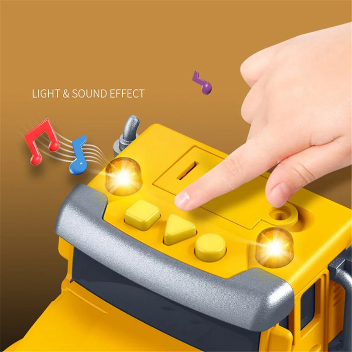 Children Friction Engineering Vehicle Kids Plastic Truck Model Toy with Light and Sound - Dump Truck - 3