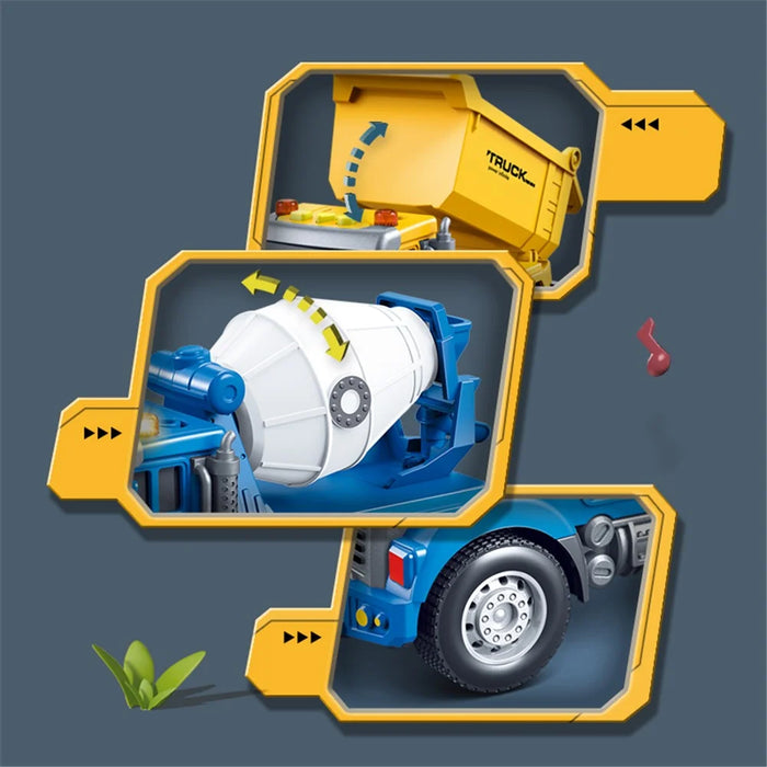 Children Friction Engineering Vehicle Kids Plastic Truck Model Toy with Light and Sound - Dump Truck - 4