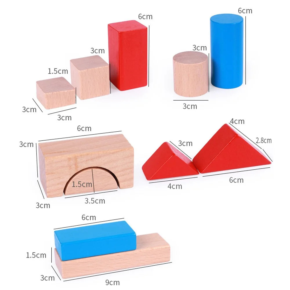 50Pcs / Set Colorful Building Blocks Beech Wood Stacking Blocks Kids Play Kit Educational Toy - 7
