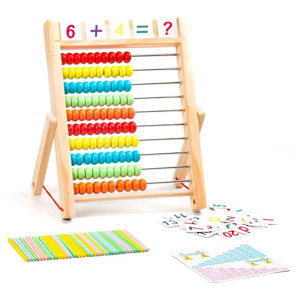 QITONGBAO Multicolor Learning Number Abacus Stand Children Educational Development Math Game Toy - 1