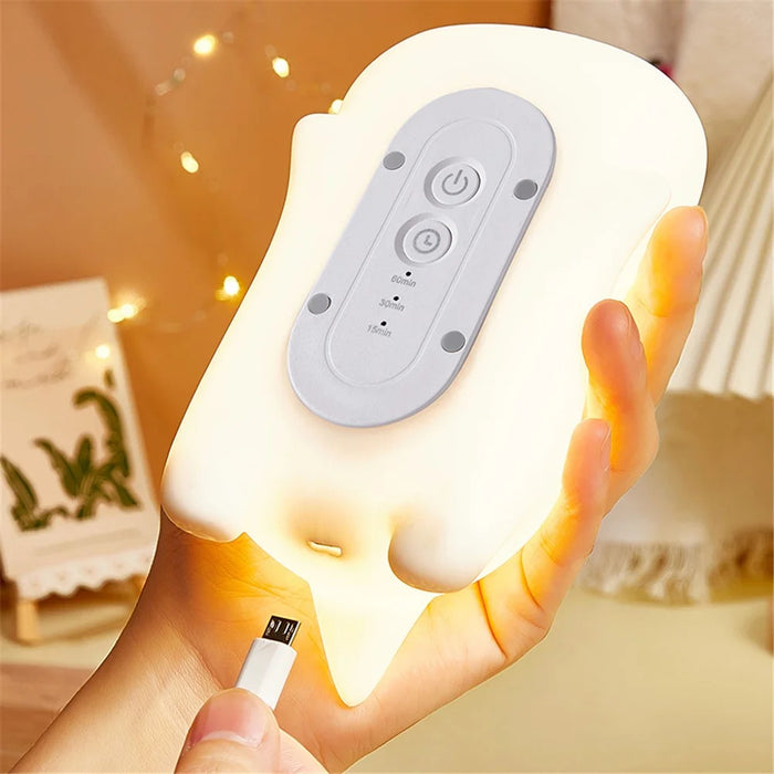 Breastfeeding Night Lamp Bedroom Decoration LED Light USB Charging Cute Dinosaur Bedside Touch Lamp, with Remote Control - 5