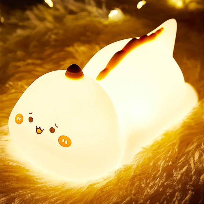 Breastfeeding Night Lamp Bedroom Decoration LED Light USB Charging Cute Dinosaur Bedside Touch Lamp, with Remote Control - 6