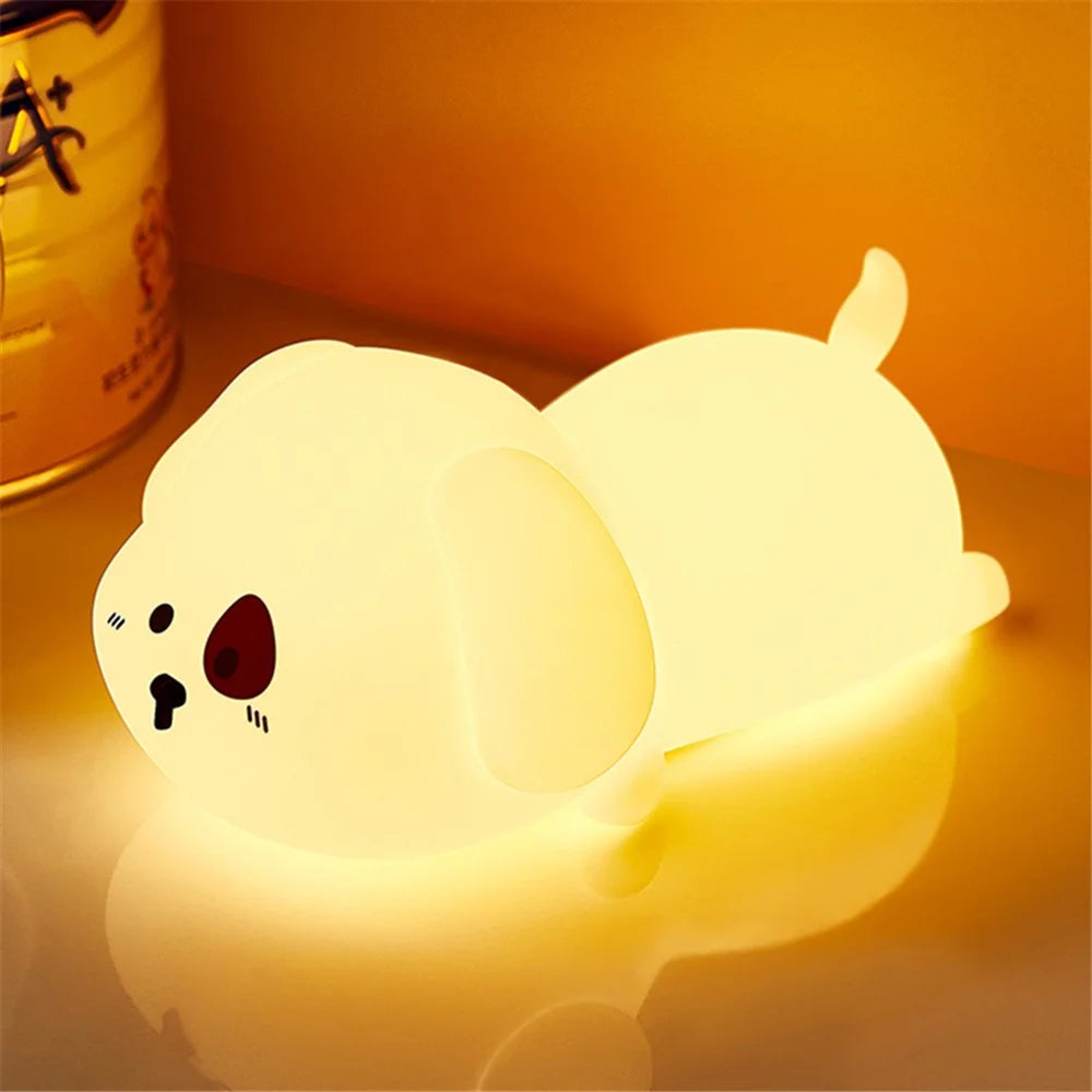 Cute Dog Touch Night Lamp Bedroom Decoration LED Light USB Charging Bedside Tap Lamp - 2
