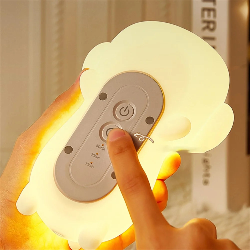 Cute Dog Touch Night Lamp Bedroom Decoration LED Light USB Charging Bedside Tap Lamp - 5