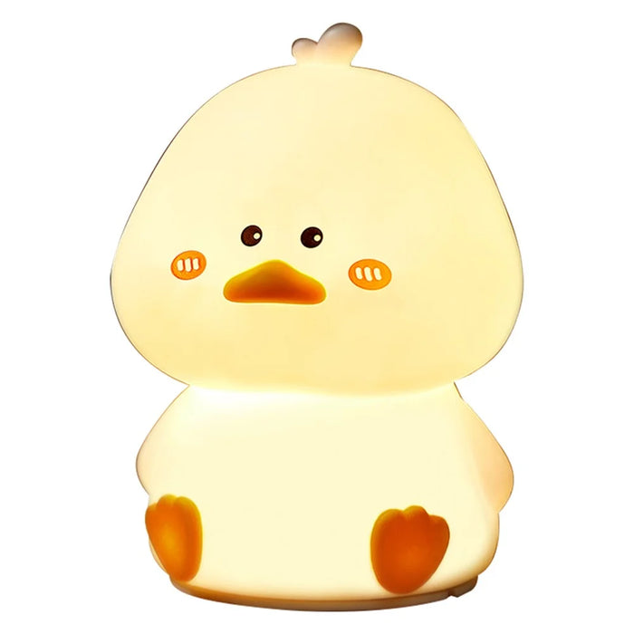 Bedroom Colorful Light Mini Duck Shape Bedside Tap Lamp USB Charging LED Night Light - 1