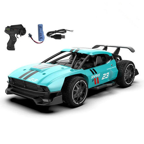 1:24 2.4G Remote Control Racing Car Toy High Speed Drift RC Vehicle Model - SL-3357 Aqua Blue - 1