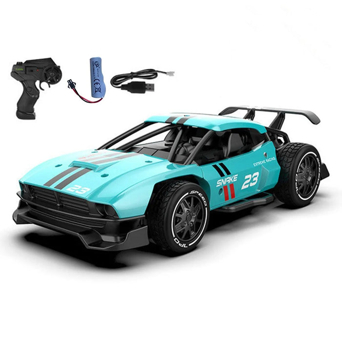 1:24 2.4G Remote Control Racing Car Toy High Speed Drift RC Vehicle Model - SL-3357 Aqua Blue - 1
