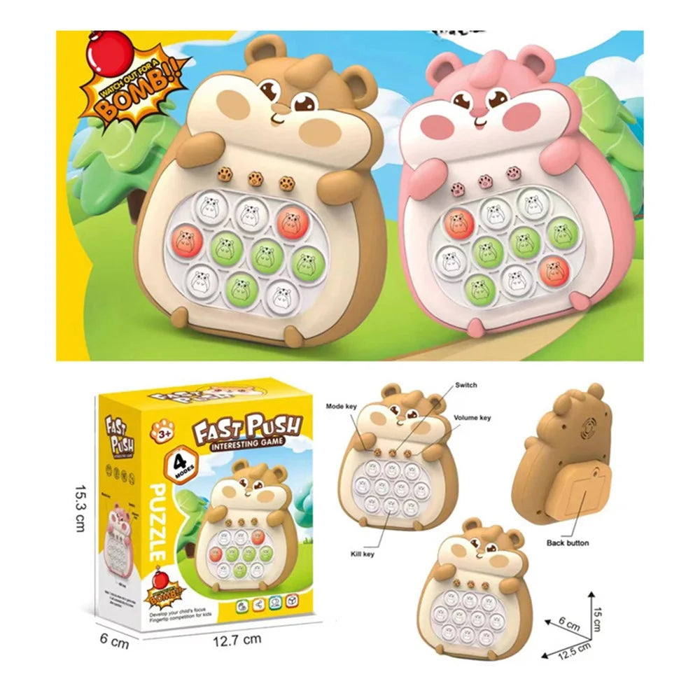 282A Quick Push Bubble Pop Puzzle Game Machine Sensory Toy for Kids - Brown - 4